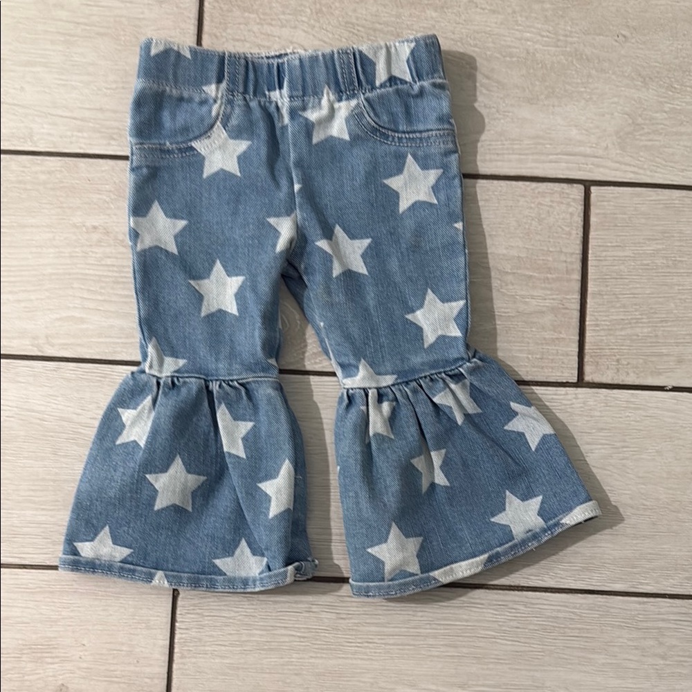 Wrangler Star Patterned Denim Bell Bottoms Infant Size 12months